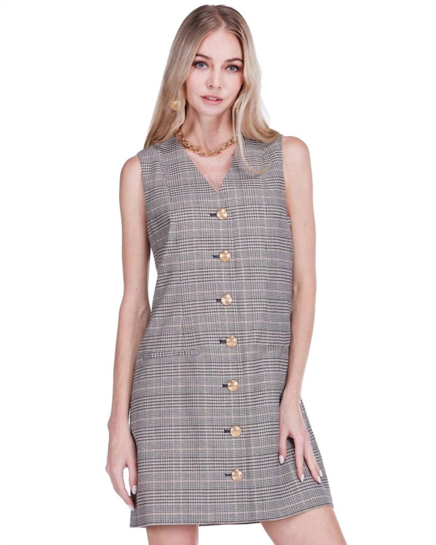 Joy Joy - V-neck Button Dress