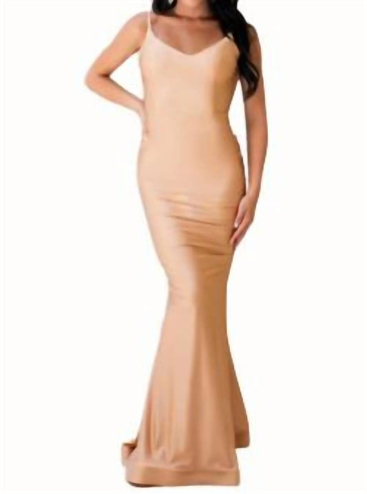 Jessica Angel - Jersey Gown with Long Ruffle Train