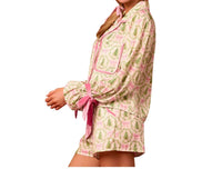 Peach Love Satin Christmas Tree & Bow Pajama Set in multi - women's intimate - alternate view