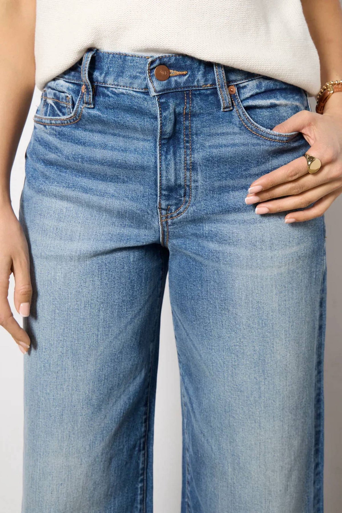 Level99 - Selvedge Wide Leg Cuff Jean