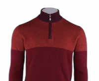 Pashmere - Men's Pure Cashmere Angled Half Zip Sweater