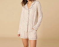 Softies - Women's Sleep Soft Slim Notch Long Sleeve Short Set