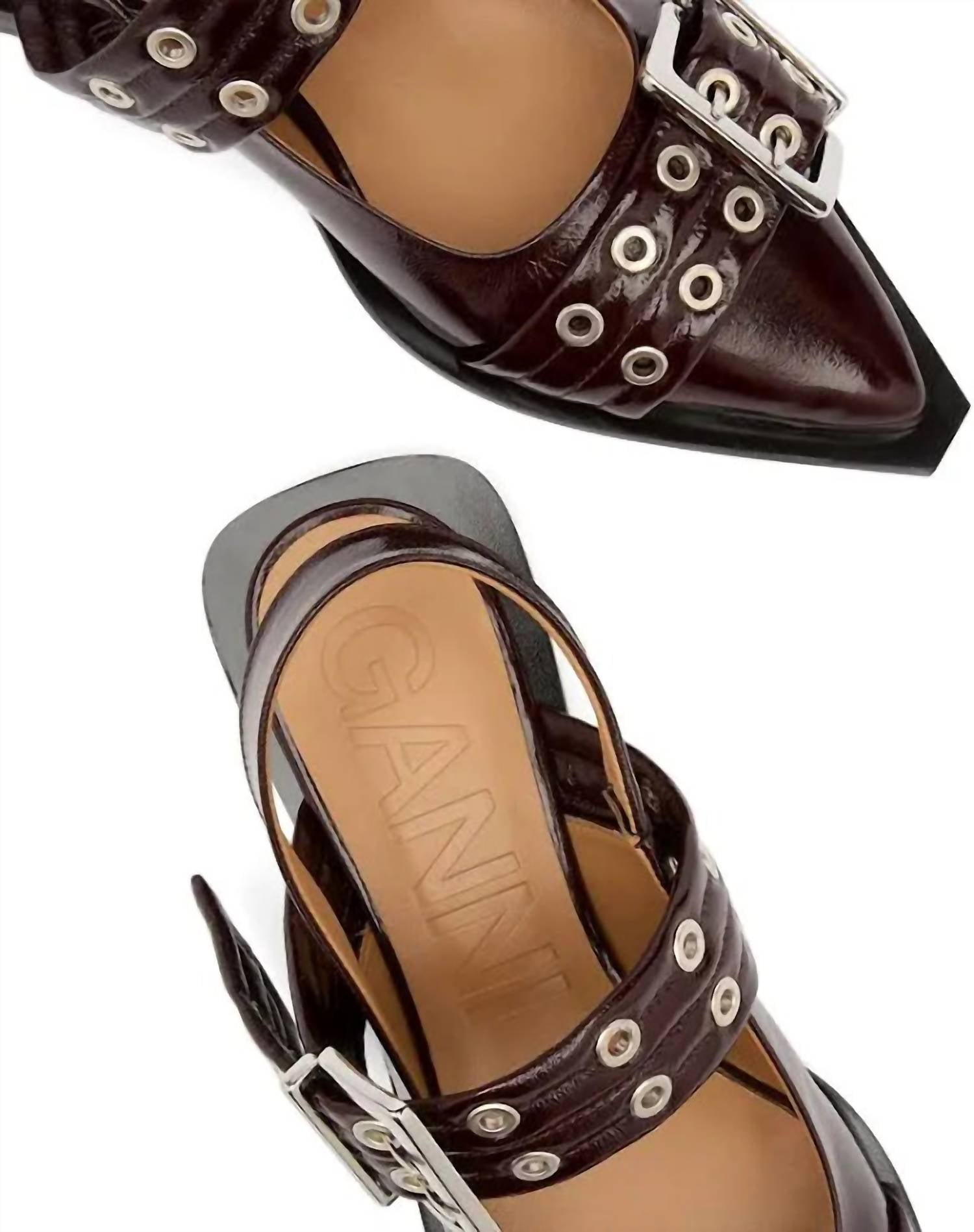 Ganni - Women's Feminine Buckle Ballerina Flats