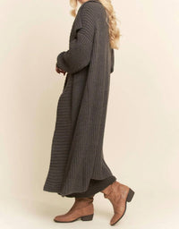 Davi & Dani - Sweater Knit Cable Longline Dress & Cardigan Set
