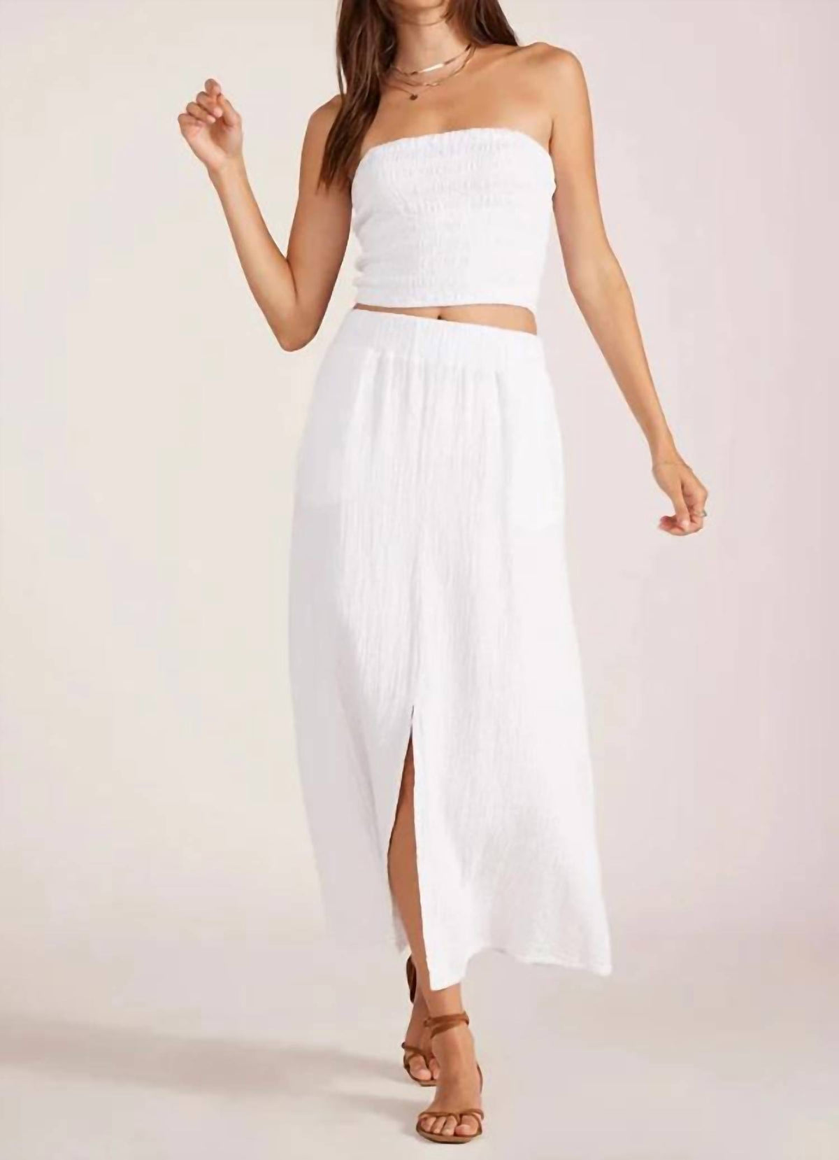 Bobi - Women's Split Front Maxi Skirt