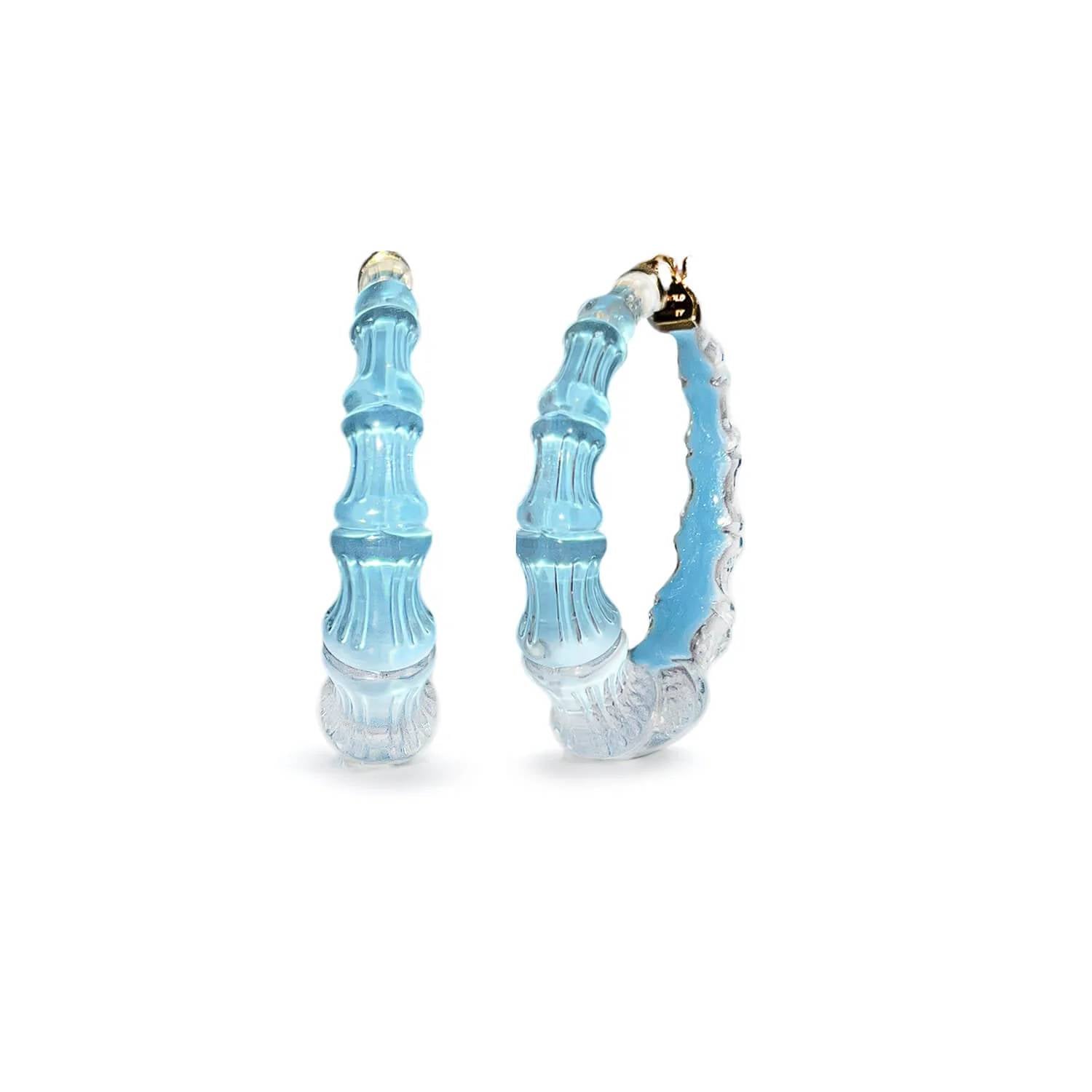 Gold & Honey - Women's Bamboo Illusion Lucite Hoop Earrings