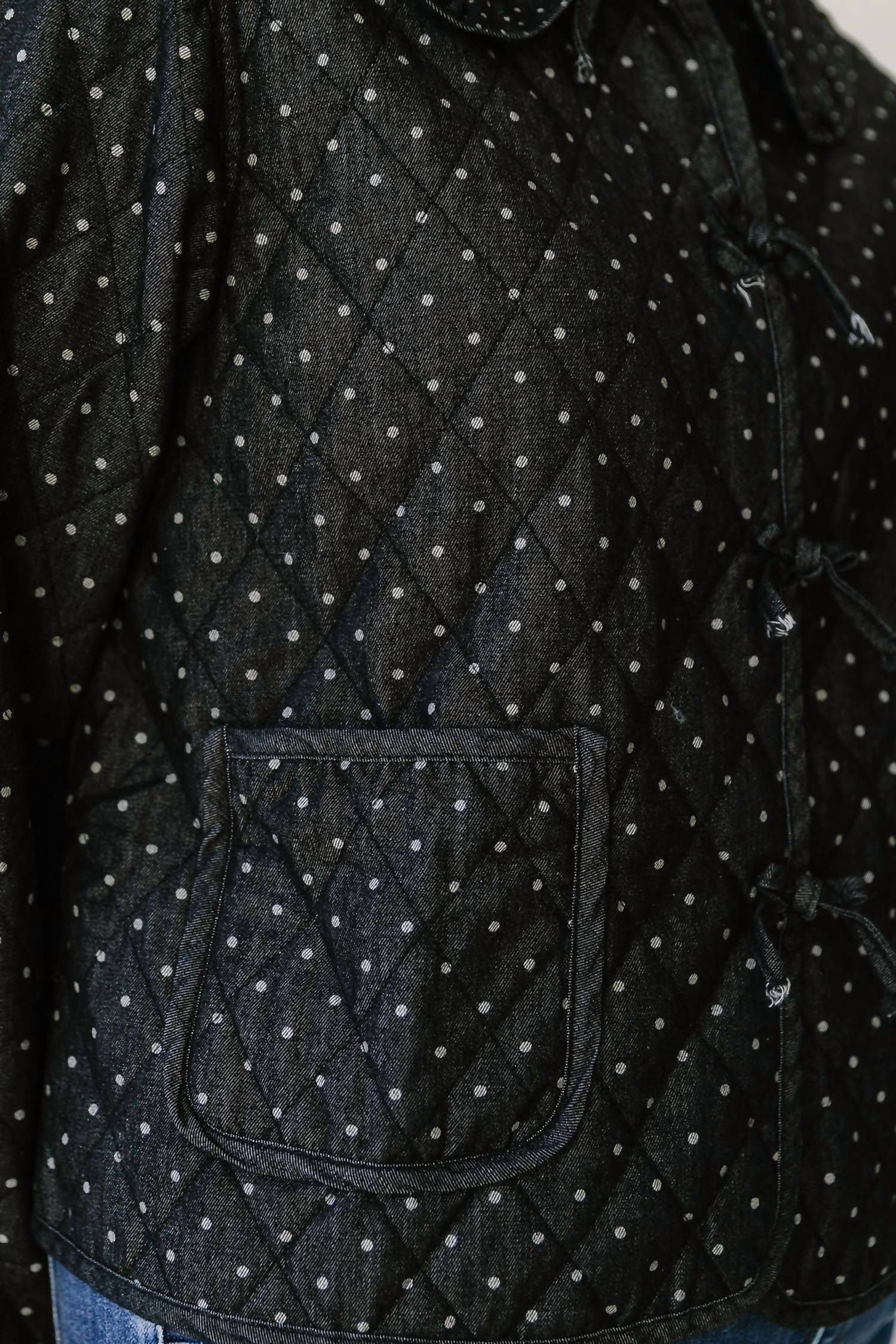 Polygram Miley Polka Dots Quilted Jacket in black - women's jacket - view 5