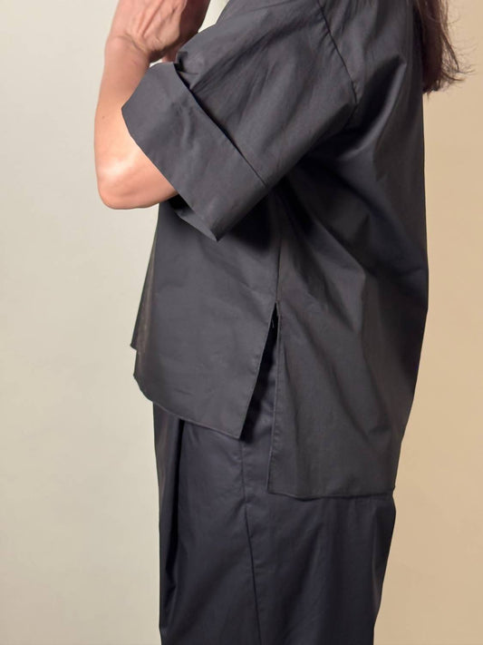 Psophia - Crew Neck Poplin Top