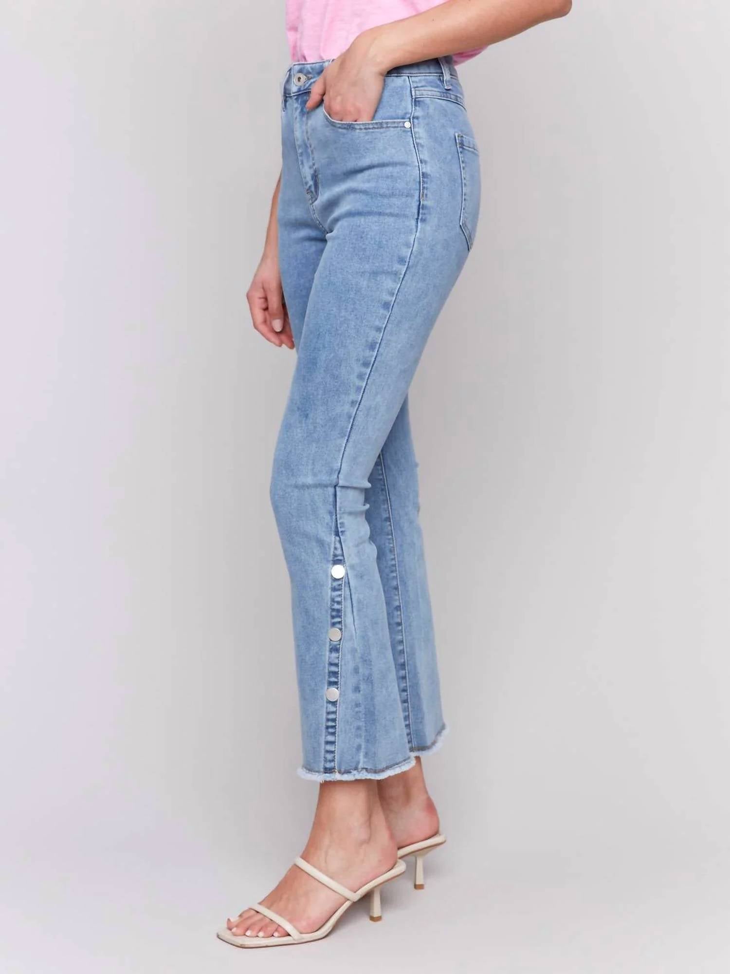 Charlie B - Denim Jeans With Bootcut Side Snaps