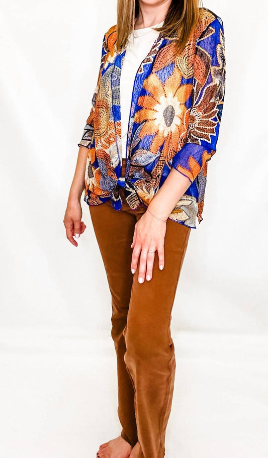 Multiples - Floral Open Jacket