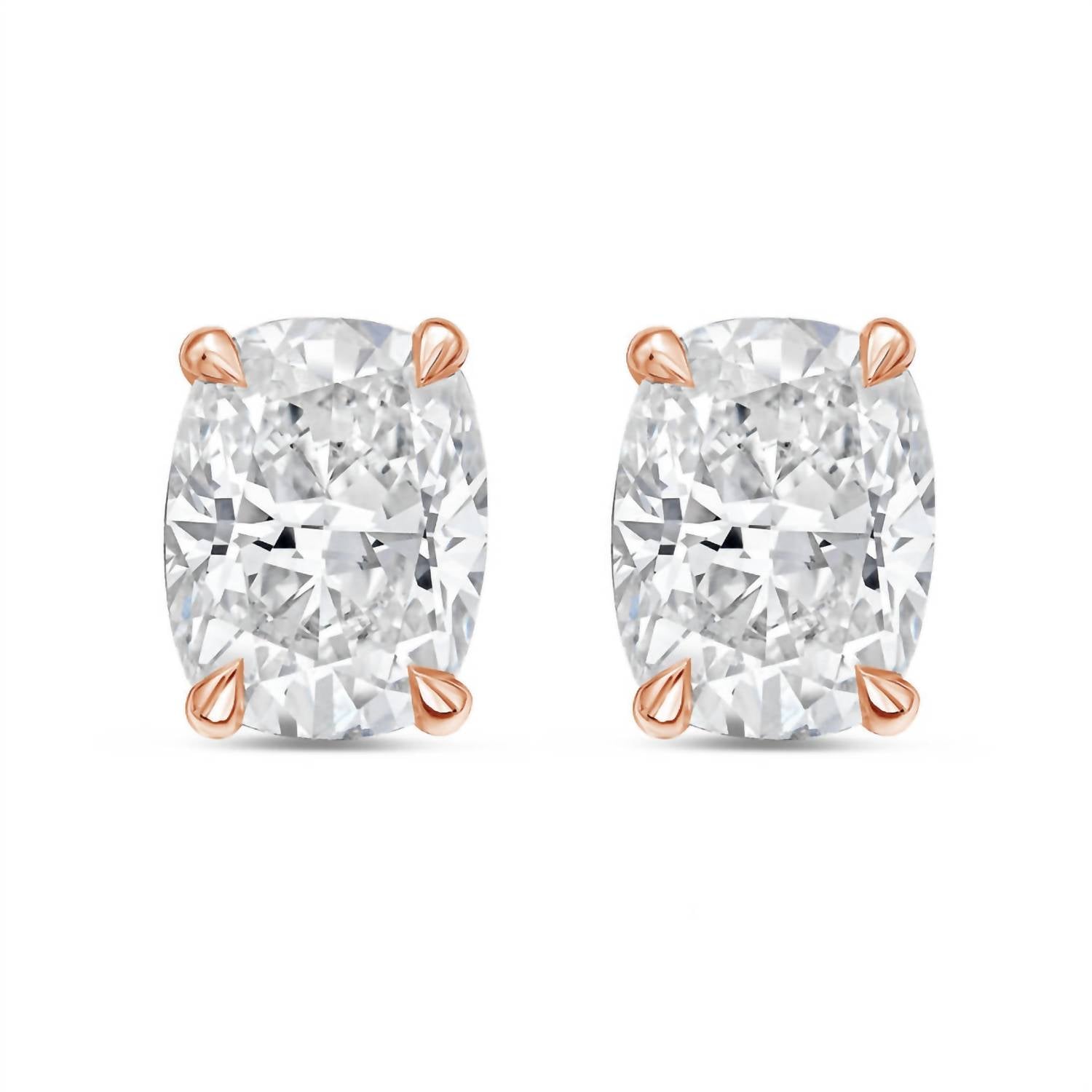 Diana M Jewels - Women's Cushion Lab-grown Diamond Stud Earrings (9.00 Tcw) - Elegant Plus