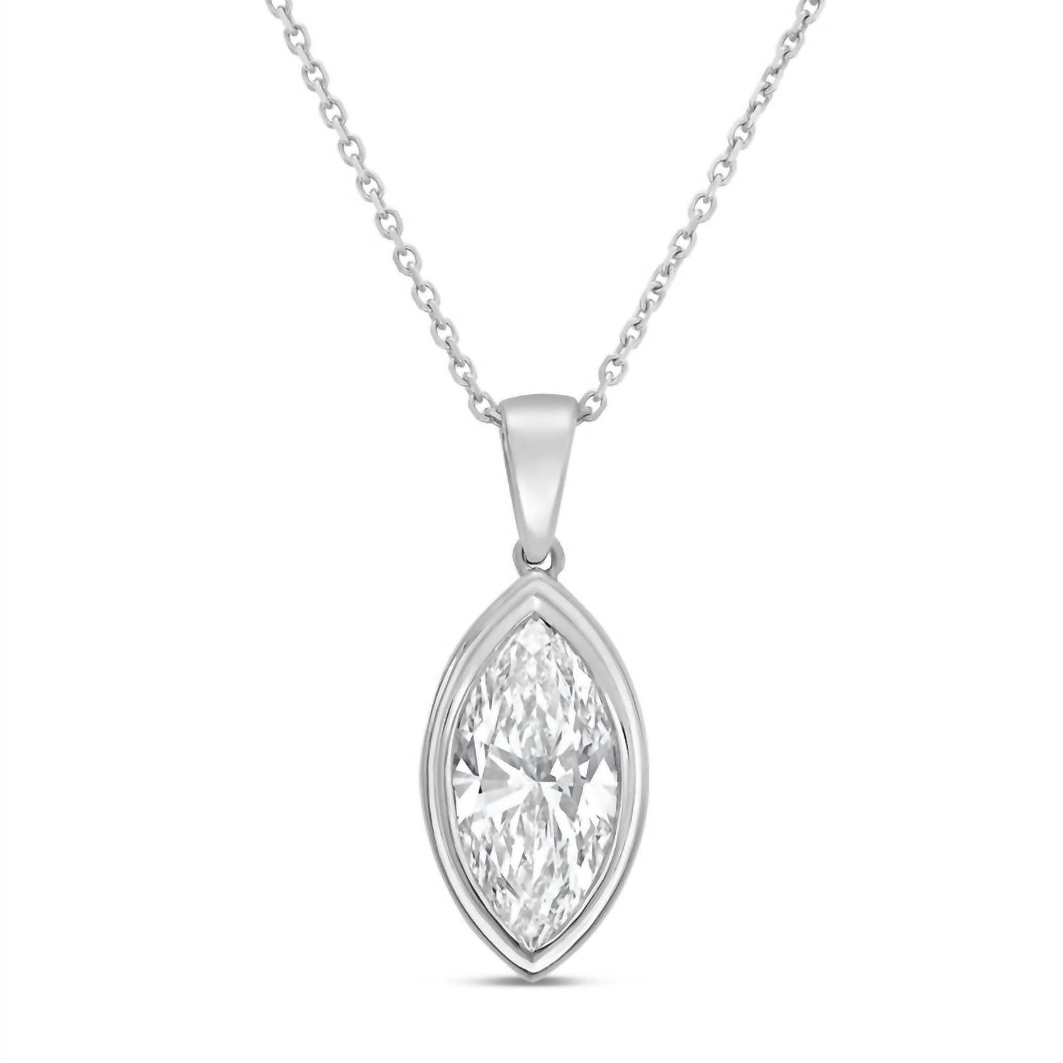 Diana M Jewels - Women's Marquise Lab-Grown Diamond Pendant Necklace (6.00 Ct) - Elegant