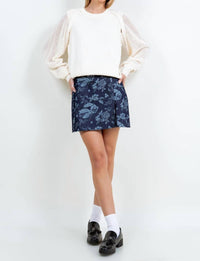 Whiteroom+Cactus - Bolero Eyelet Crewneck Sweater