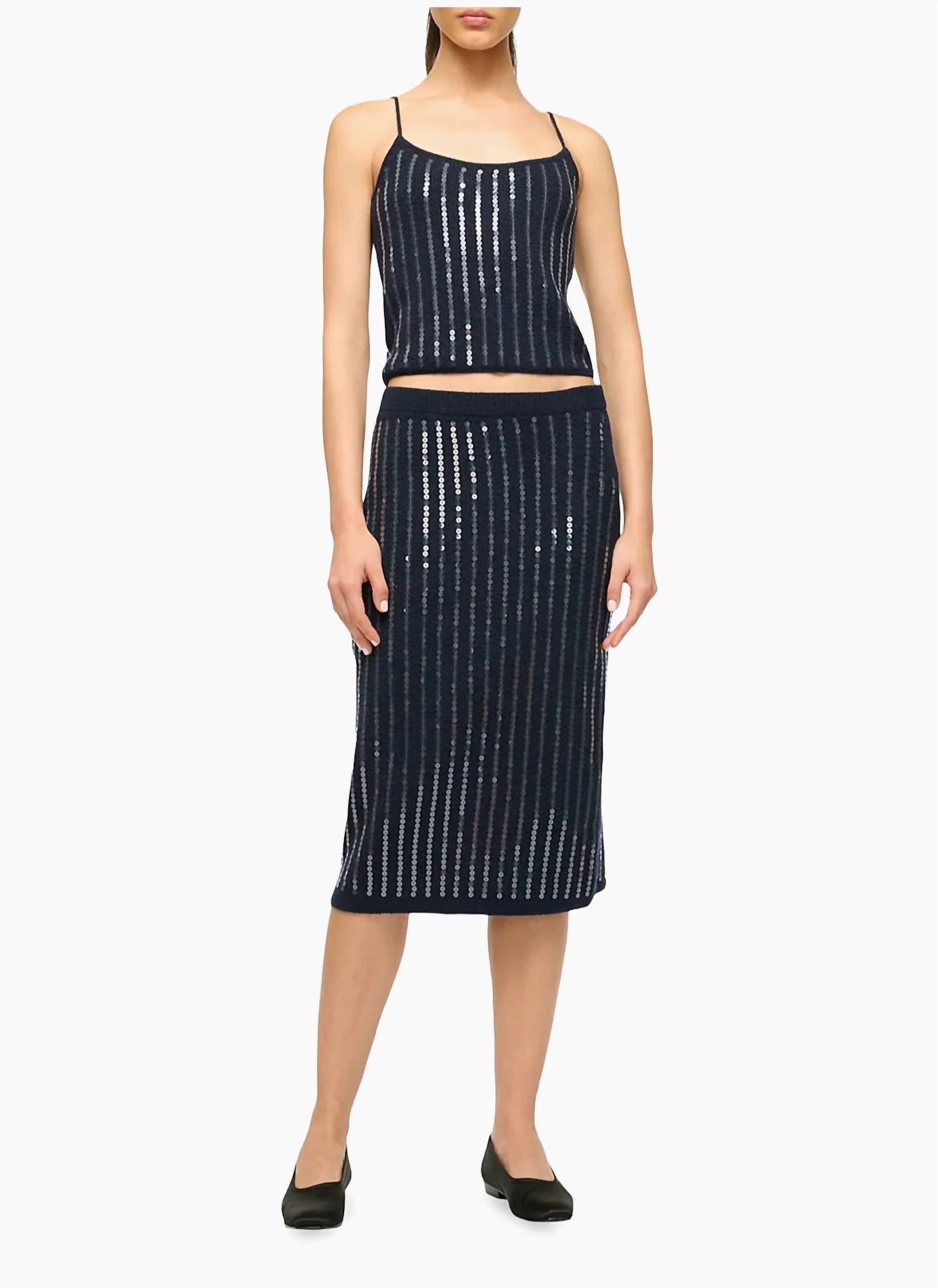 Staud - Mimi Sequin Midi Skirt