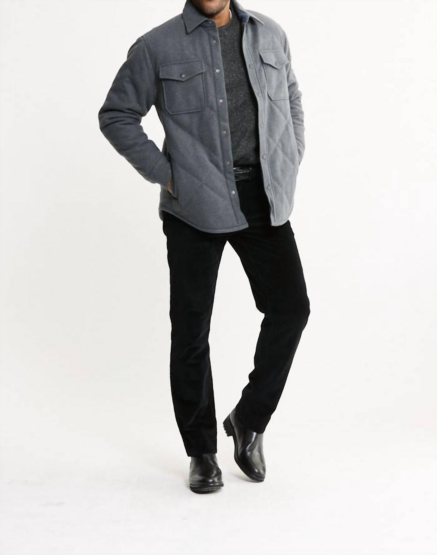 Jachs New York - Quilted Brushed Knit Shirt Jacket