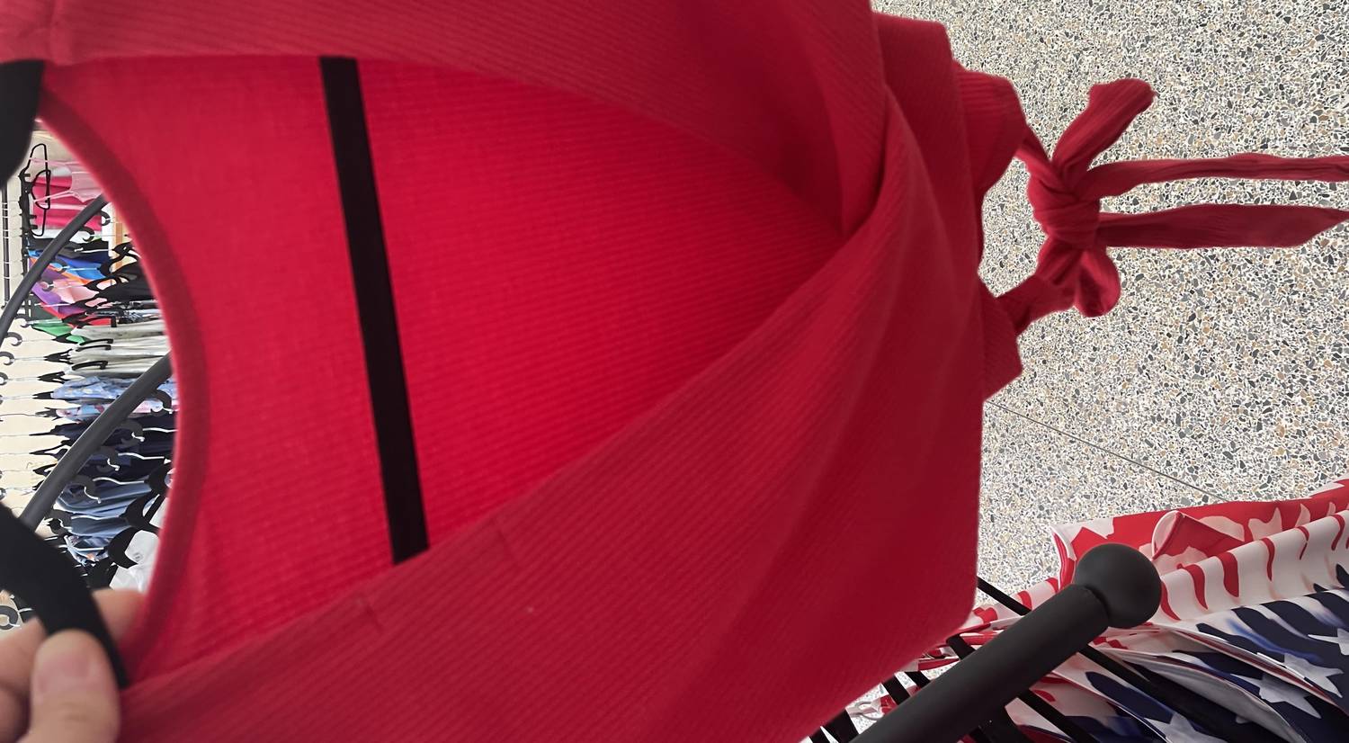 Active Basic - Red tie top