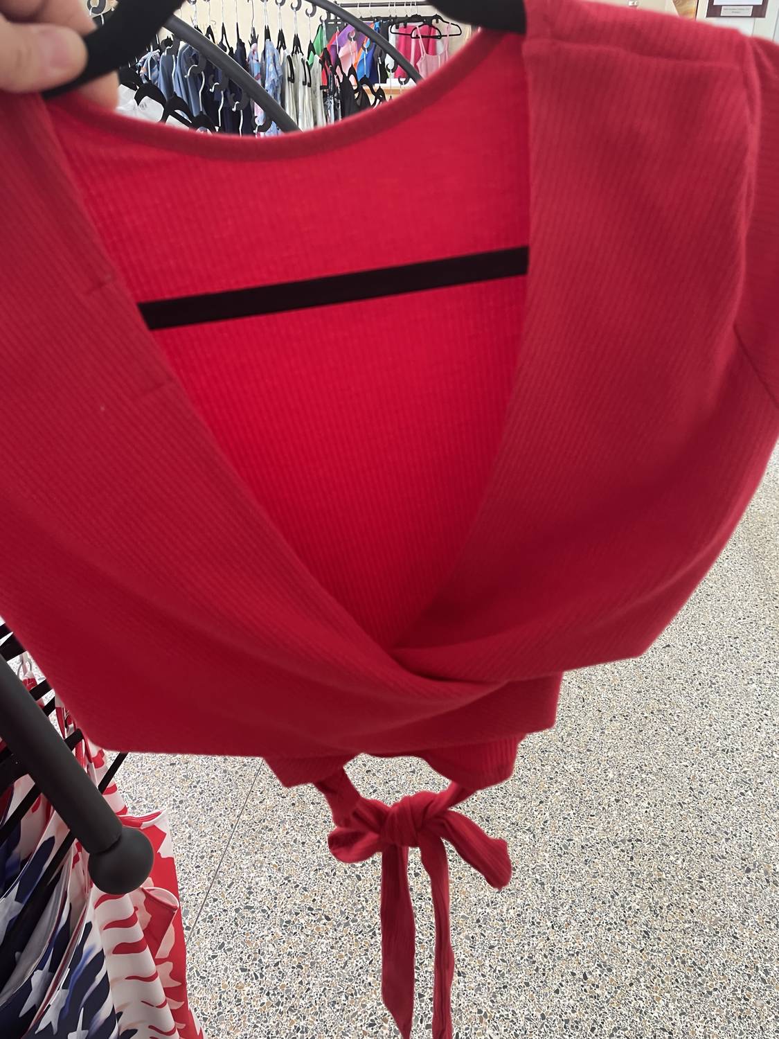 Active Basic - Red tie top