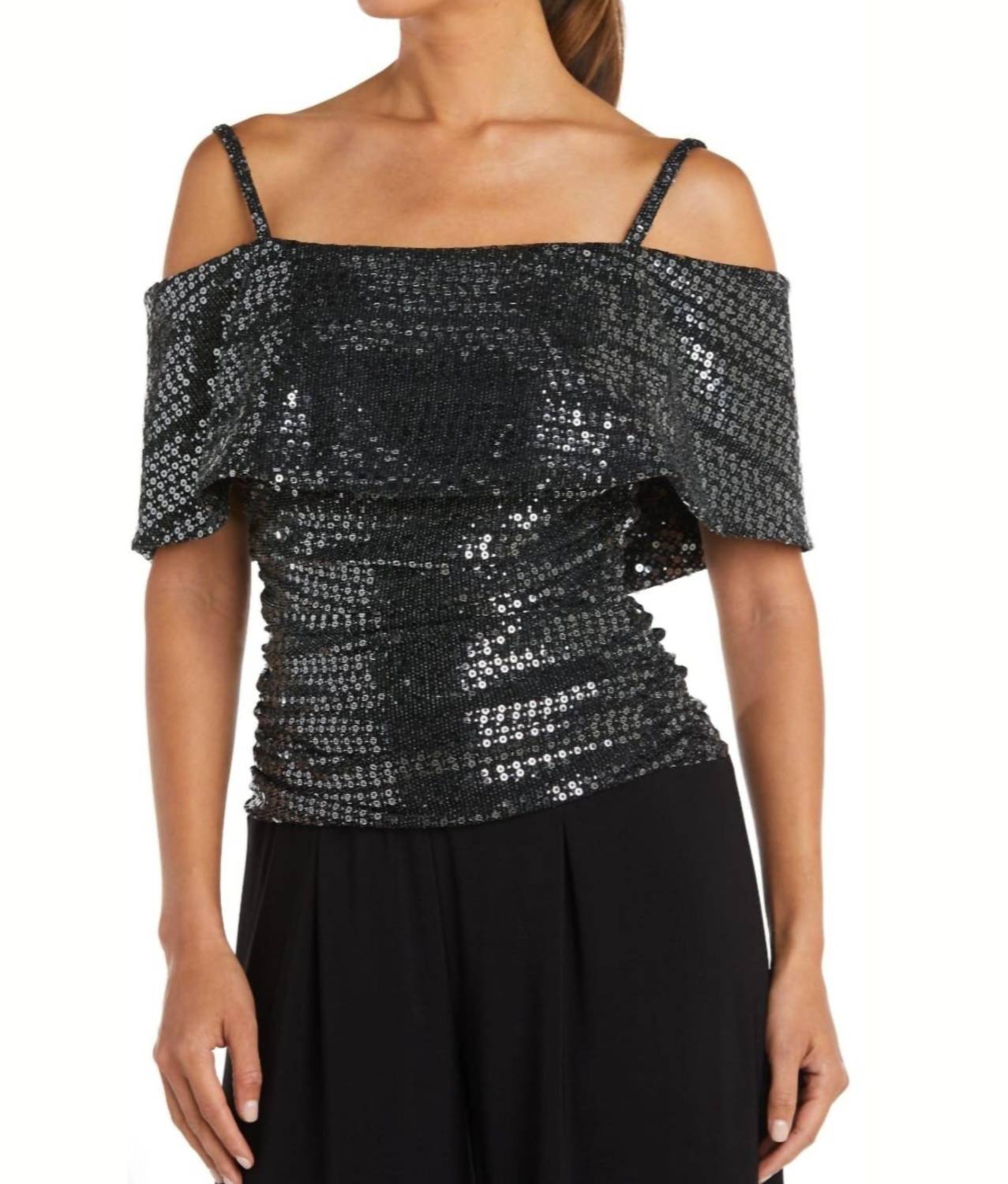R&M Richards - Sequin Off The Shoulder Jumpuit