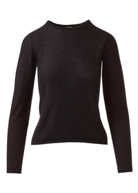 Kinross Sequin Crew Top in black - women's long sleeve top - alternate view