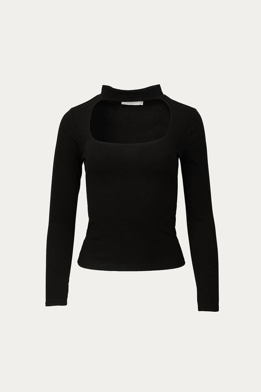 CUTOUT MOCK NECK TOP