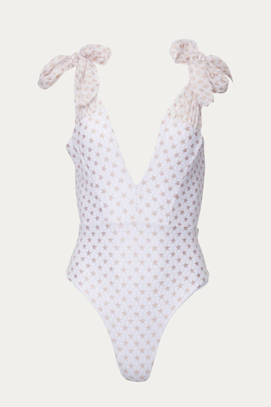 SIENNA PRINTED LACE ONE-PIECE SWIMSUIT