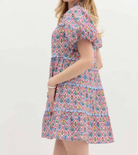 Entro - Floral Pattern Tiered Mini Dress