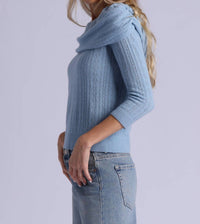 Minnie Rose - Cashmere Pointelle Off Shoulder Top