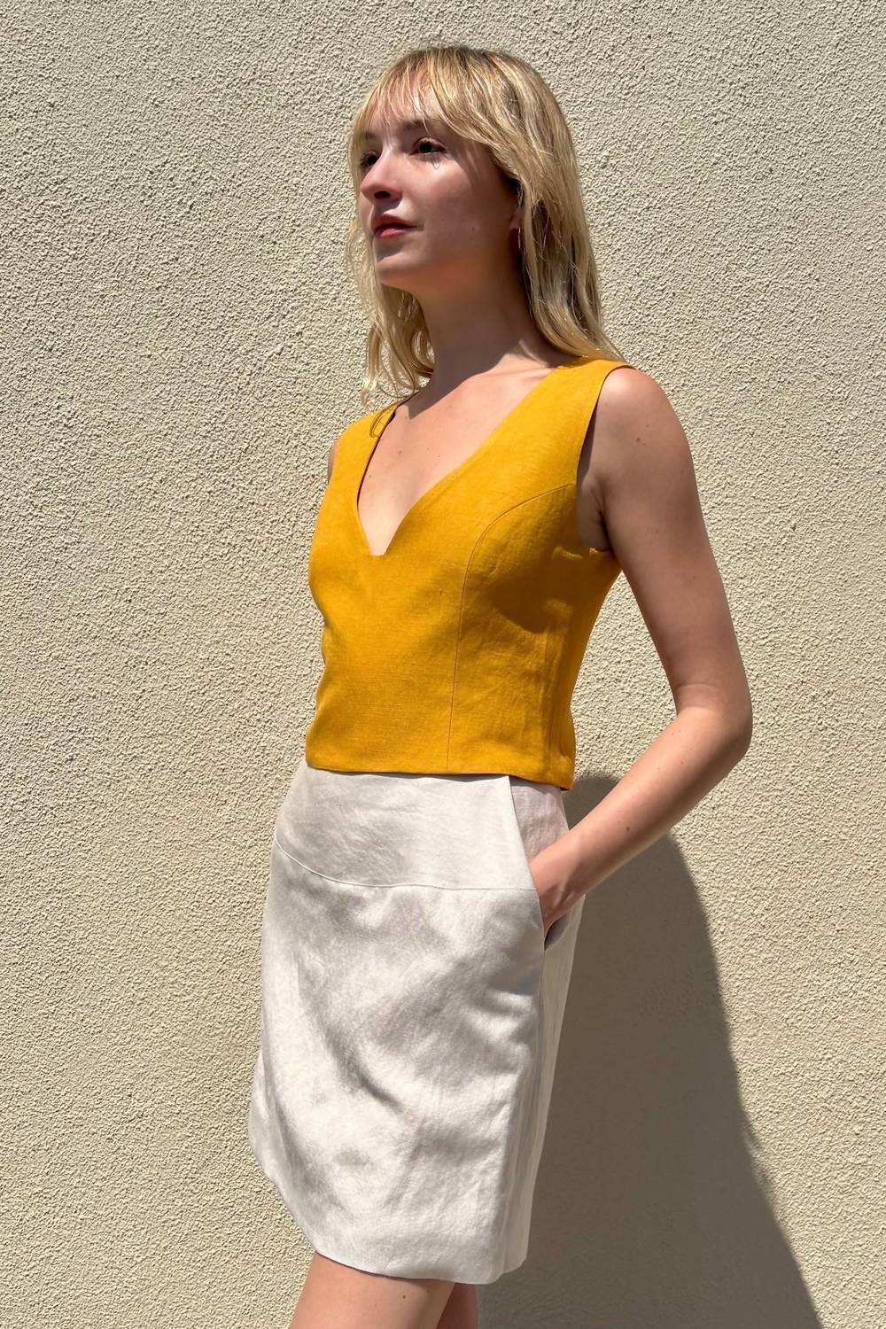 Rose Velvet - Zhenya Linen Skirt
