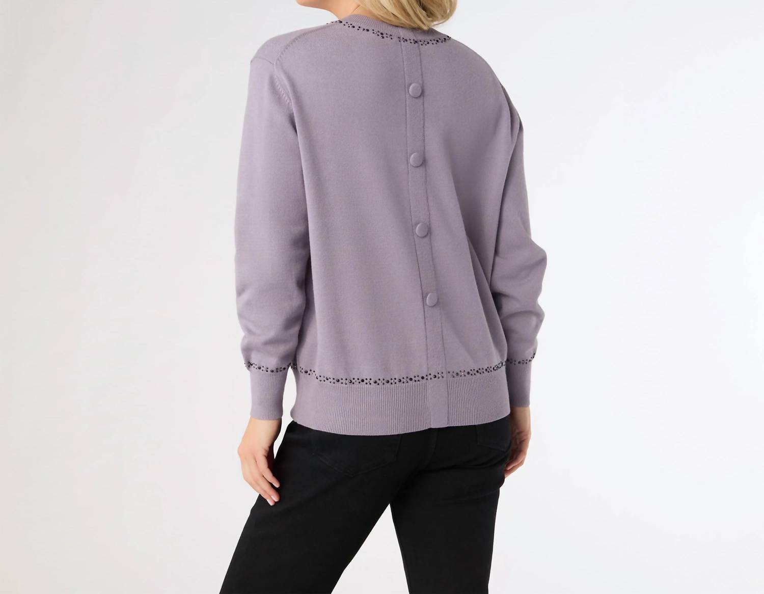Coco + Carmen - Braelyn Button Back Sweater With Rhinestones