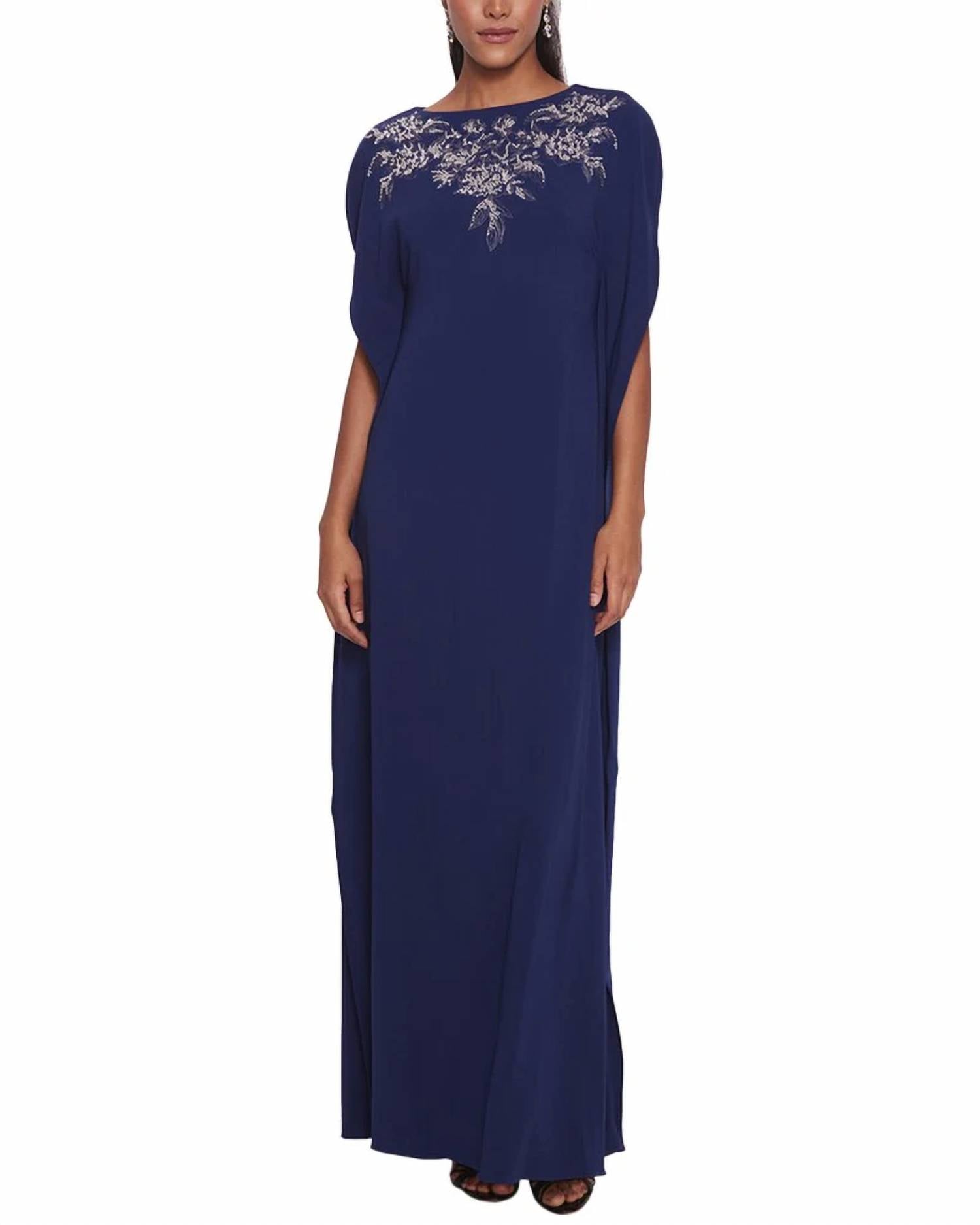 Marchesa - Embroidered Crepe Kaftan