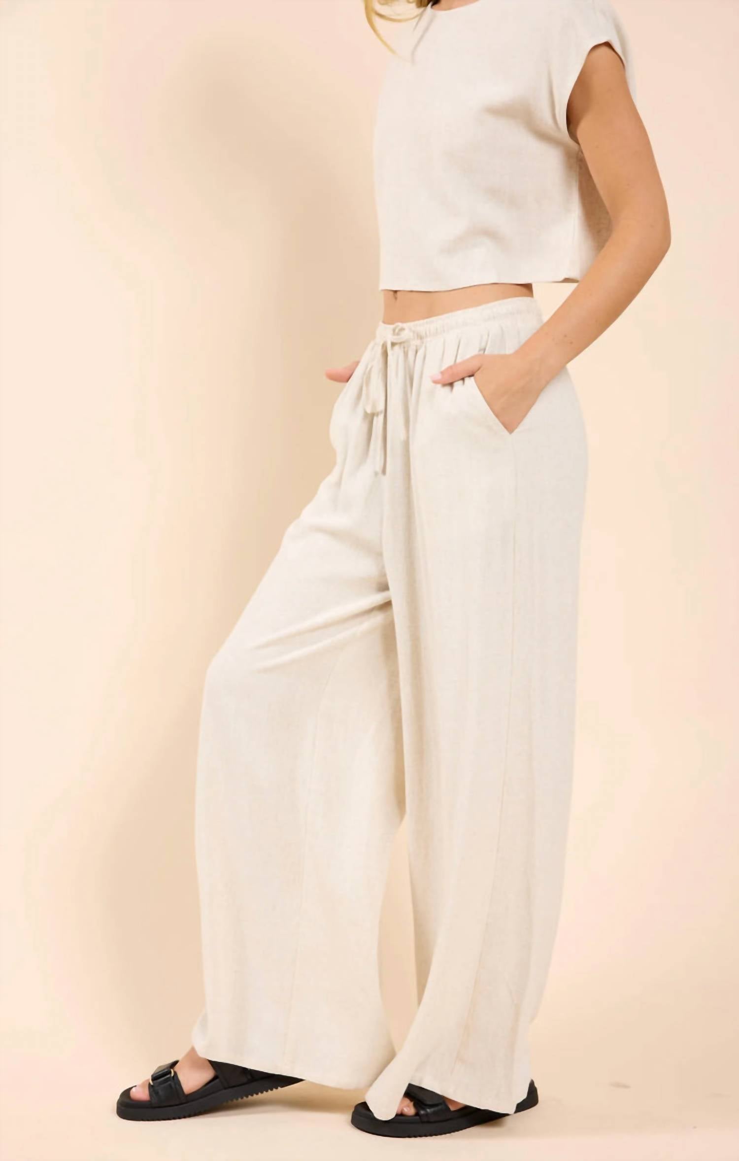 Sadie & Sage - Sugarloaf Elastic Waist Pants With Lining