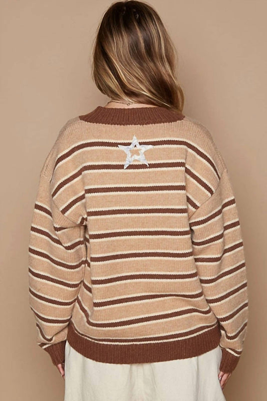 Pol - Star Gazer Patch Stripe Sweater