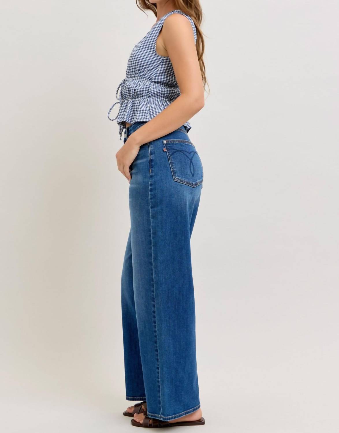 Judy Blue High Waist Wilhelmena Baggy Fit Jeans in dark wash - women's jeans - view 4