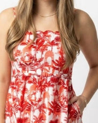 Peach Love - Scallop Embroidered Sleeveless Mini Dress