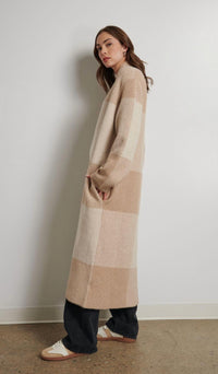 LINE The Harlowe Sweater Coat in autumn plaid - women's jacket - alternate view