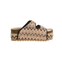 CHINESE LAUNDRY Women's Pueblo Raffia Sandals in natural multi - women's sandal - detail view