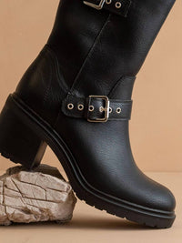 OASIS SOCIETY Women's Rider Mid-calf Moto Boot in black - women's shoe - alternate view