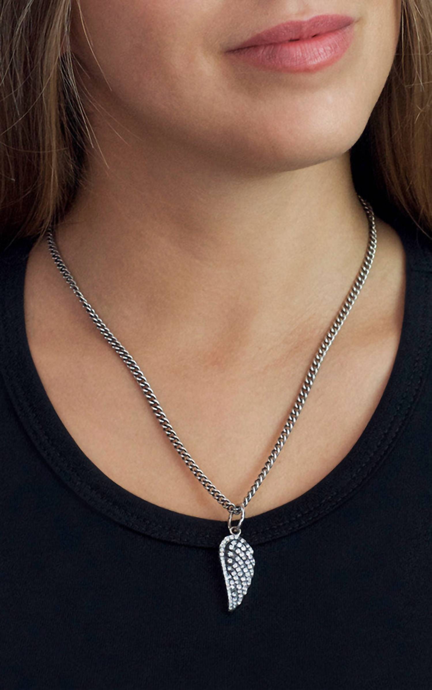 King Baby Studio - Women's Medium Wing Pendant With Pave Cubic Zirconia