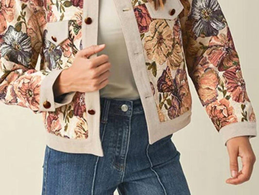 Anniewear - Jacquard Floral Jacket