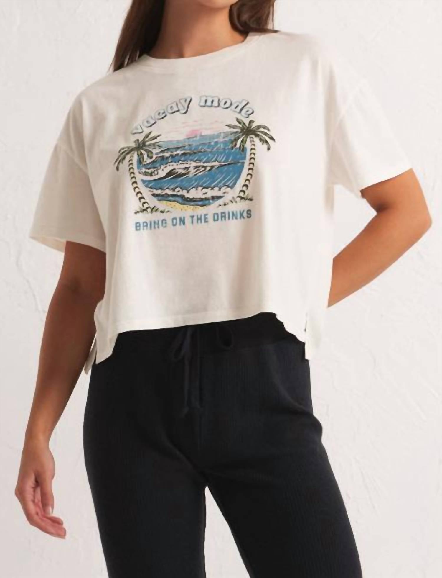 Z Supply Vacay Mode Tee in cloud dancer - women's t-shirt - view 6