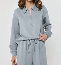 Current Air - Collared Half-zip Pullover Sweatshirt