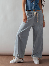 Urban Daizy - Avery Adjustable Hem Cotton Utility Cargo Pants