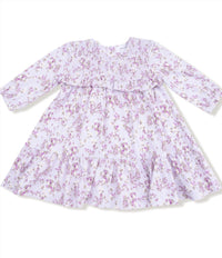 ANGEL DEAR Girl's Sweet Floral Smocked Dress And Leggings Set in purple - item - detail view