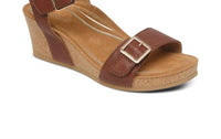 Aetrex Women's Lexa Wedge Sandal in walnut - women's sandal