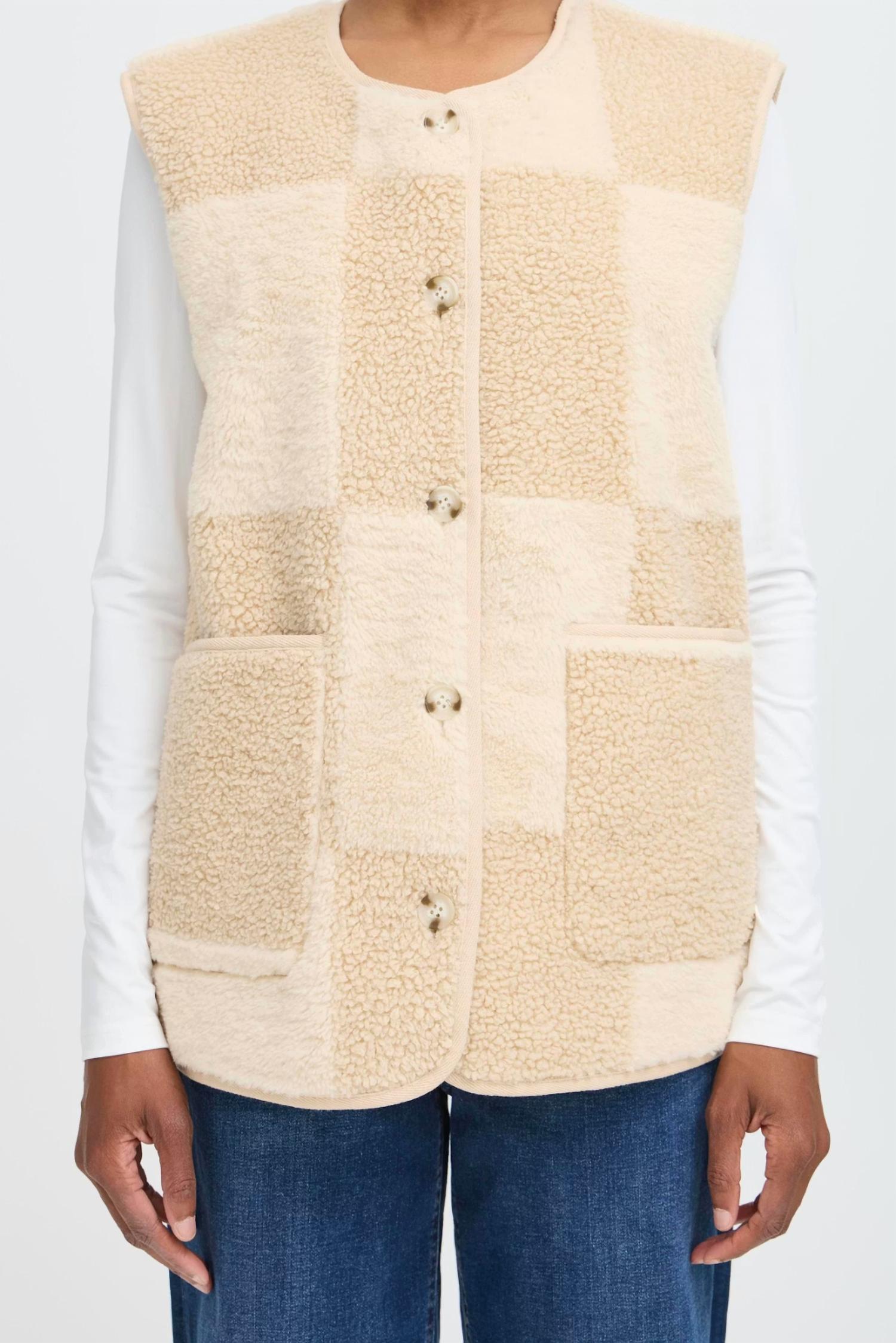 Ichi - Checkered Sherpa Vest