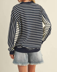 Mustard Seed - Autumn Stripe V-neck Pullover