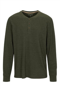 North River - Men's Heather Waffle 3 Button Henley Top