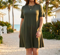 Karen Kane - Short Sleeve A-line Dress - Plus