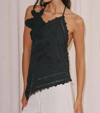 Fiorella - Eyelet Open Back Top