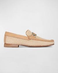 DONALD PLINER Men's Dacio Raffia Bit Loafers in wash canvas 1 - men's loafer